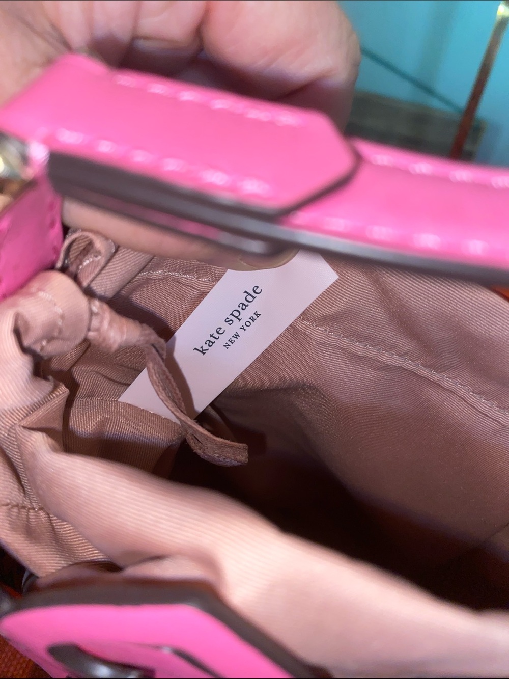 Kate Spade Dorie leather bucket satchel bag in hibiscus tea pink - Picture 9 of 15